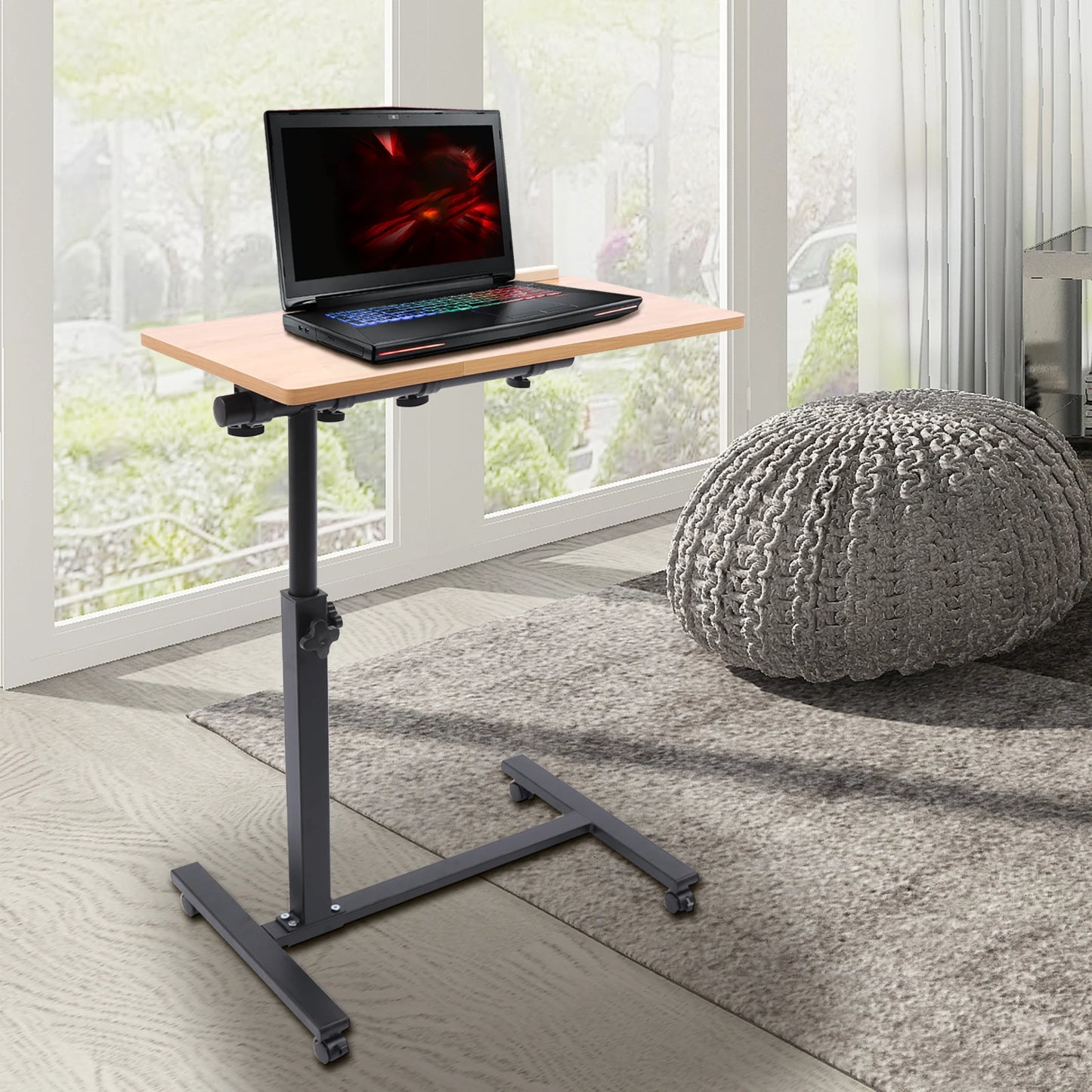 58-90cm Adjustable Mobile Standing Computer Desk Laptop Desk for   Office Livingroom Lounge Study Bedroom