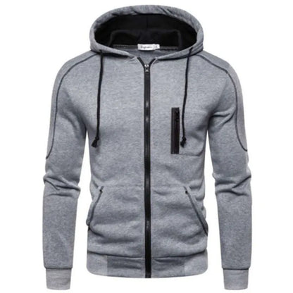 Men's Hooded Zipper Jacket Sweatshirt With Elastane
