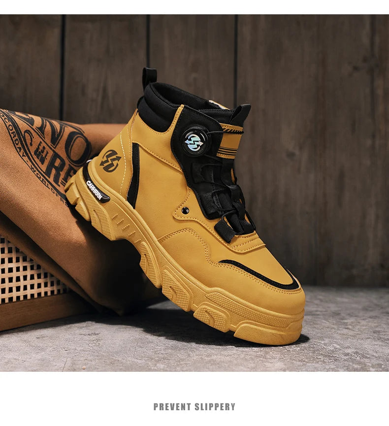 Winter Leather Boots Ankle Outdoor Work Chelsea Style