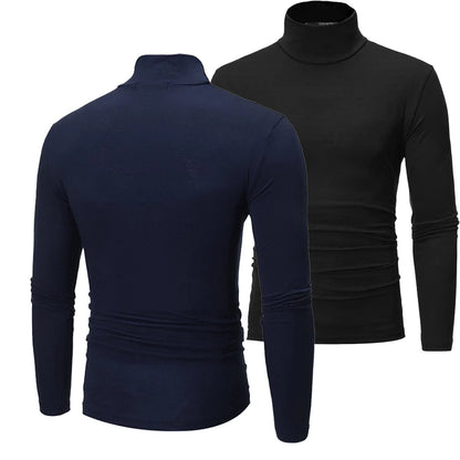 Men's Turtleneck Knit Long Sleeve Pullover Polyester Autumn Winter
