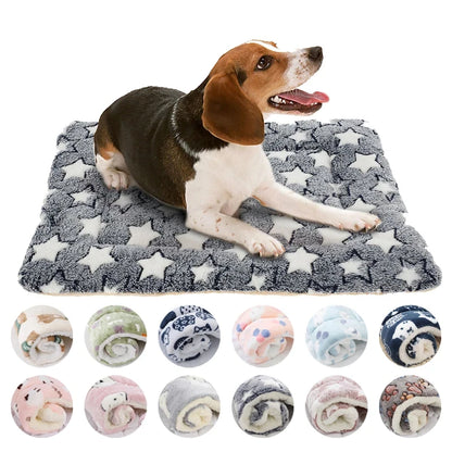 Flannel Pet Sleeping Mat Cotton Sizes XS XXL Plaid 7 Colors