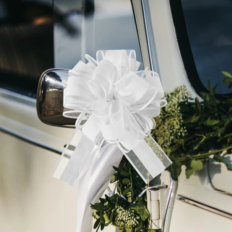 2/4/10Pcs Wedding Car Bow Ribbons Christmas Gift Wrap Packaging Decoration DIY Craft Flowers Birthday Party Supplies Valentines