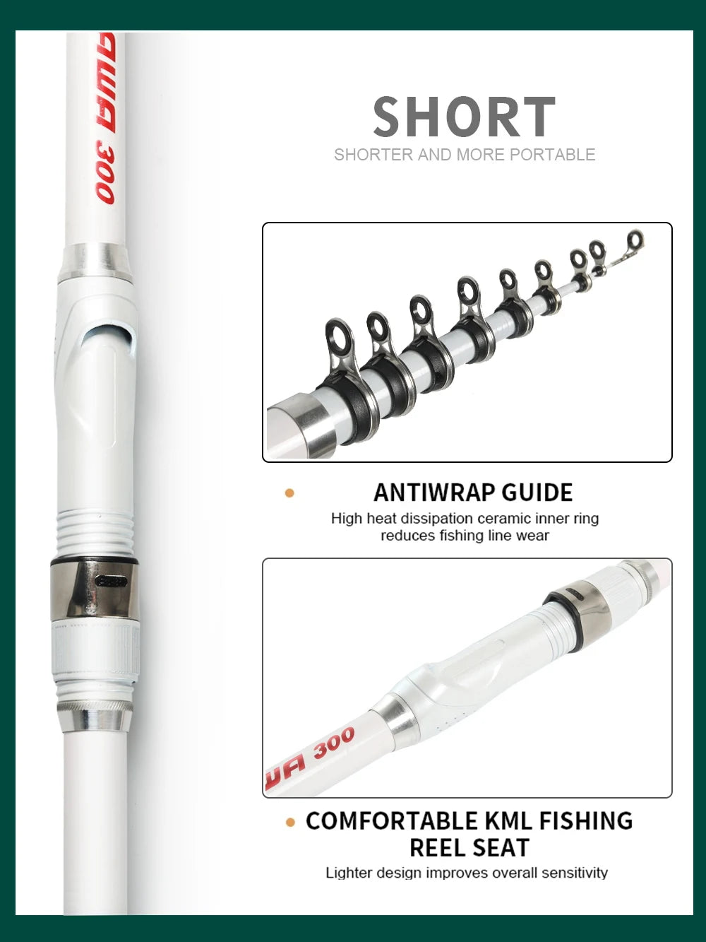 BAKAWA Upgrade 3.0m 2.7m 2.4 2.1m 1.8-1.5M Ultra-light Portable Telescopic Feeder Carbon Fiber Fishing Rod Spinning White New