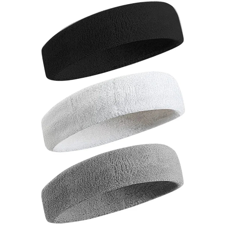 3Pcs Sweatproof Sports Headbands For Men Women Moisture-Wicking Sweatband Tennis Basketball Running Gym Workout Outdoor Yoga