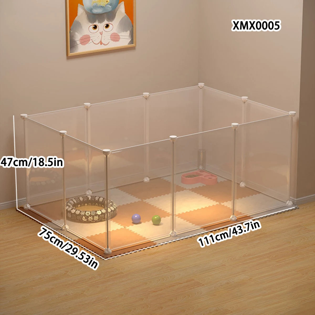 Pet Fence Household Isolation Cat Cage Dog Fence Large Free Space Indoor Cat Nest Assembly Cage Cat Cage
