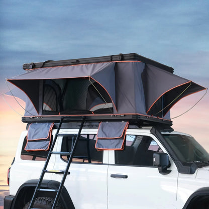 Aluminum Four-Person Rooftop Tent, Hard Shell, Closed Size 212x131x19 cm