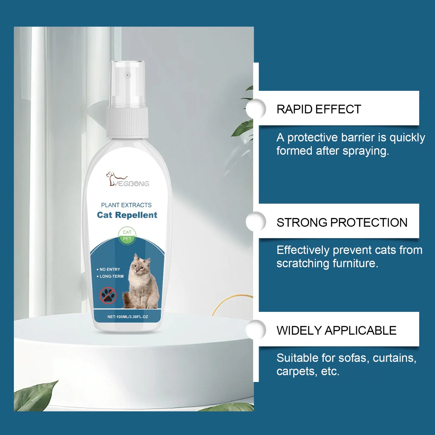 Cat Deterrent Spray Prevent Chewing Biting Restricted Area Behavior Corrector Training Sofa Protector Pet Stop Scratching Spray