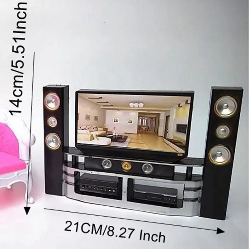 Princess Fashion Furniture Living Room TV Chair Sofa Kitchen Kids Toys Doll Accessories Pretend Play For Girls Children DIY Game