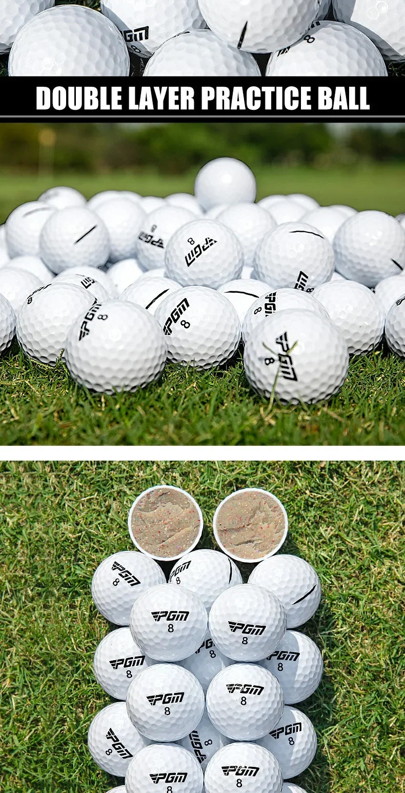 PGM 10pcs Golf Practice Range Special Double Layered Balls Strap Aiming Line High Rebound Long Distance Low Inverted Spin Q031