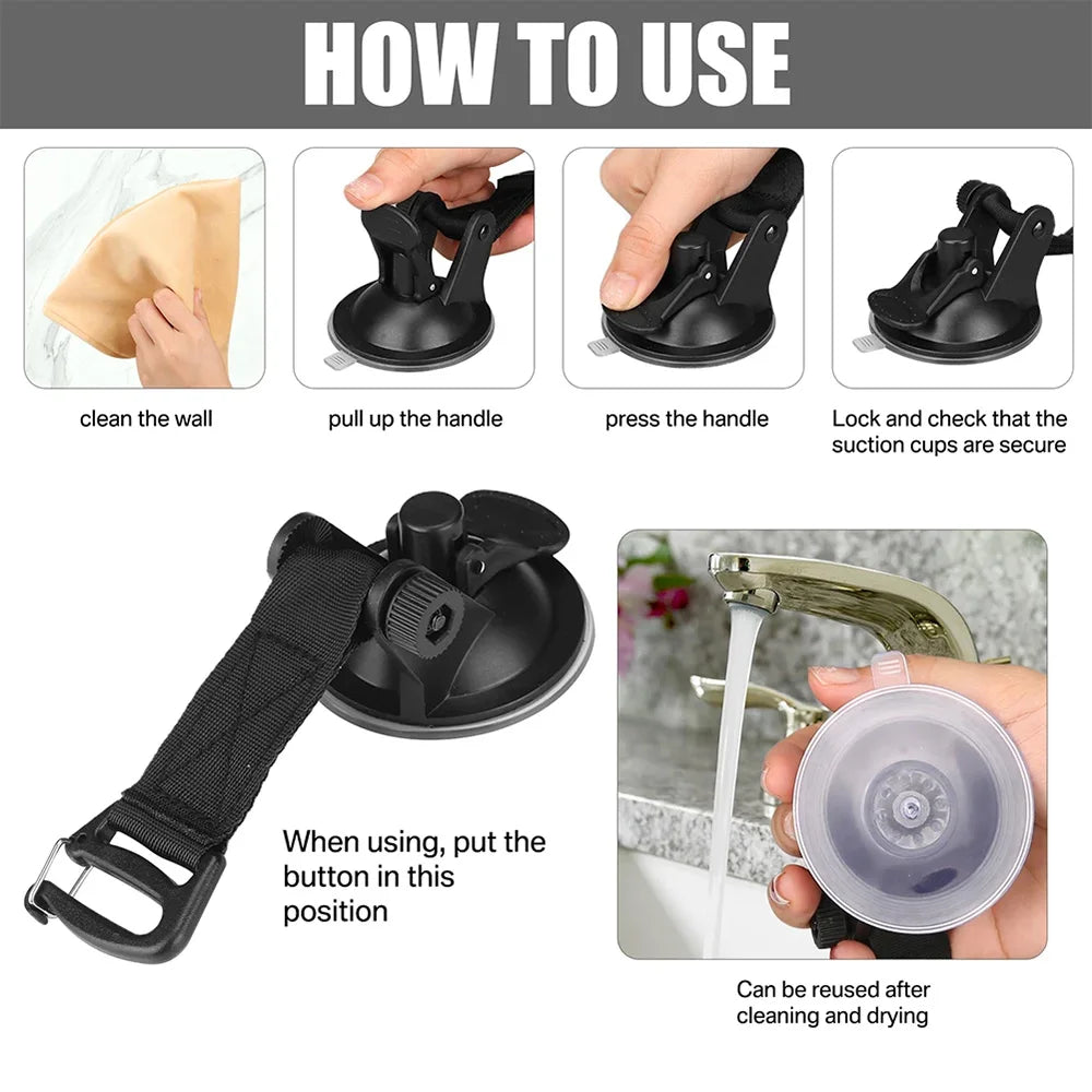 Car Side Awning With Suction Cup Anchors Black Waterproof UV Tent Shade