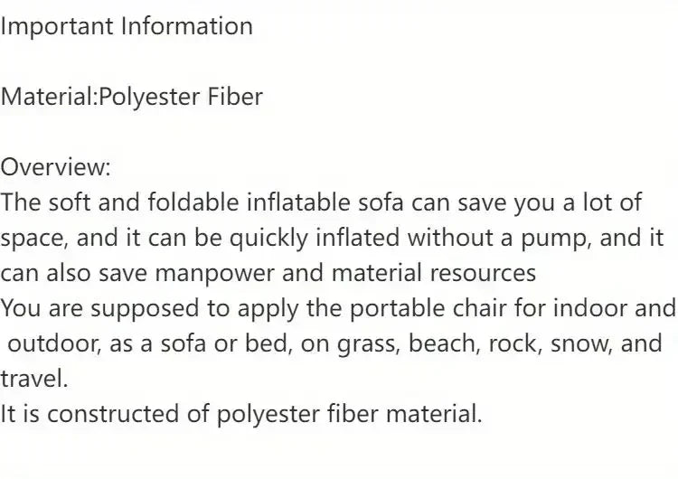 Portable Inflatable Sofa Outdoor, Air Lounger Chair for Camping Beach, Lightweight Blow Up Sun Bed Bean Bag, Banana Shape