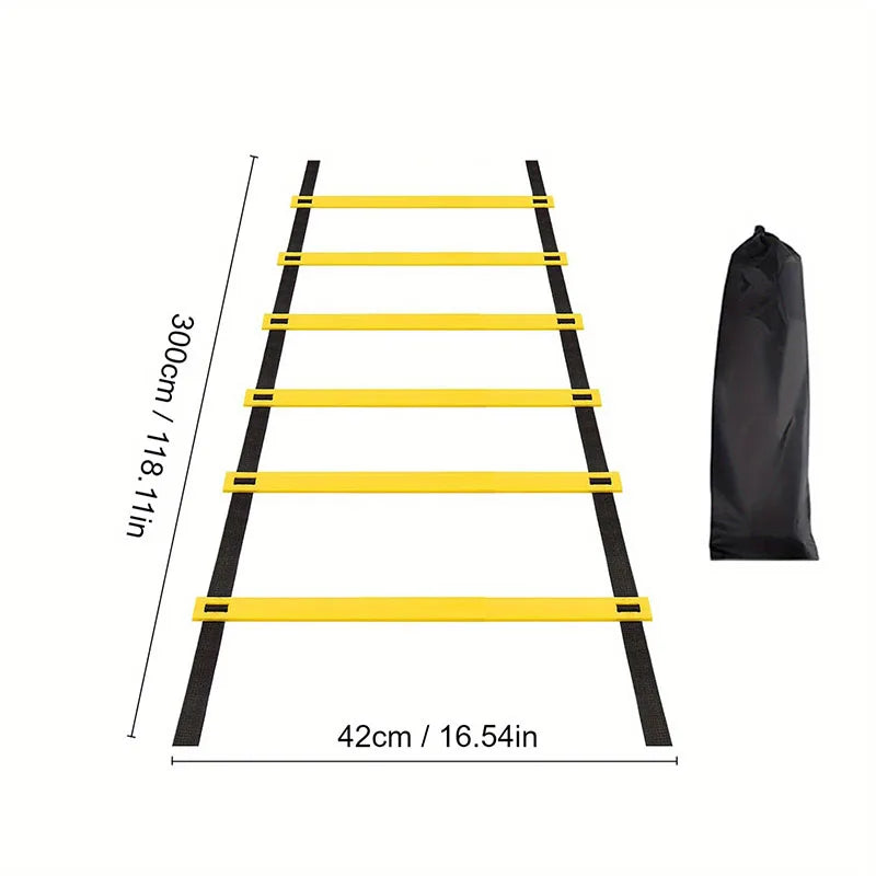 Professional Agile Ladder-Heavy duty Nylon Training Ladder with Anti slip Rod,Foldable,Easy to Carry,Suitable for Sport Training