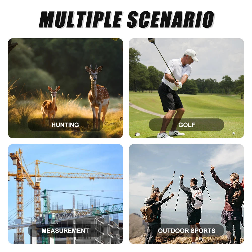 REVASRI Golf Laser Rangefinder 600M Telescope with Flag-Lock Slope Pin Distance Meter for 1000M Camouflage Hunting Monocular