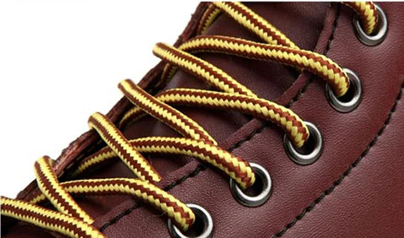 Mens Leather Winter Snow Boots With Fur Waterproof Ankle High Top