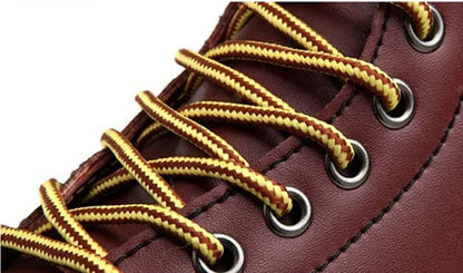 Mens Leather Winter Snow Boots With Fur Waterproof Ankle High Top