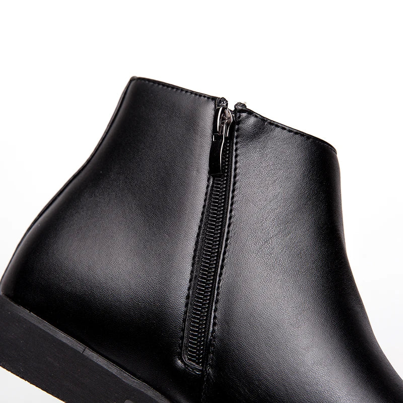 Riding Ankle Boots for Men Zip Closure PU Lining PU Insole