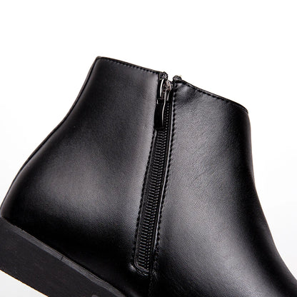Riding Ankle Boots for Men Zip Closure PU Lining PU Insole