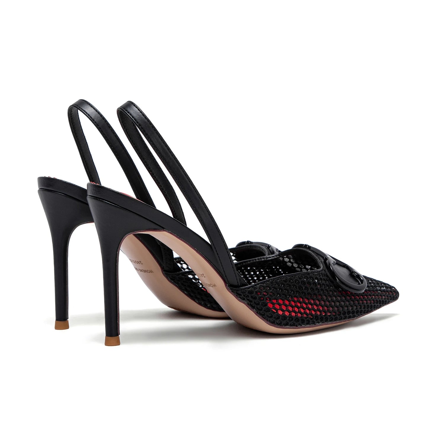 Women's Breathable Mesh High Heel Pumps Black 9 cm Heel