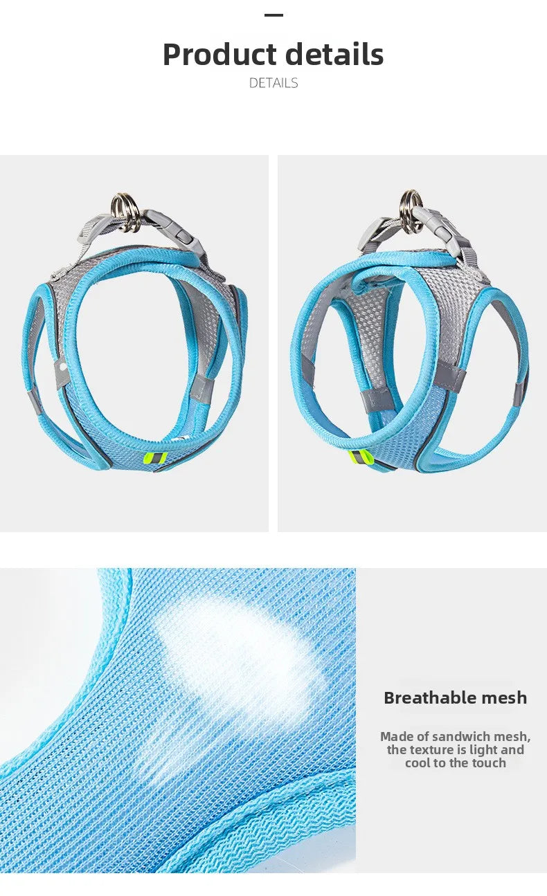Pet Things Cat Accessories Cute Adjustable Cat Collar and Leash Set for Walking Safe Reflective Soft Comfortable Vest