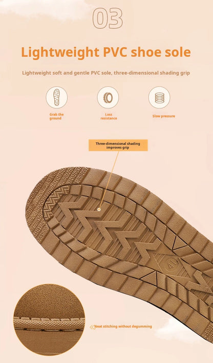 Men's Snow Boots Suede Leather Mid-Calf Slip-On 36-45