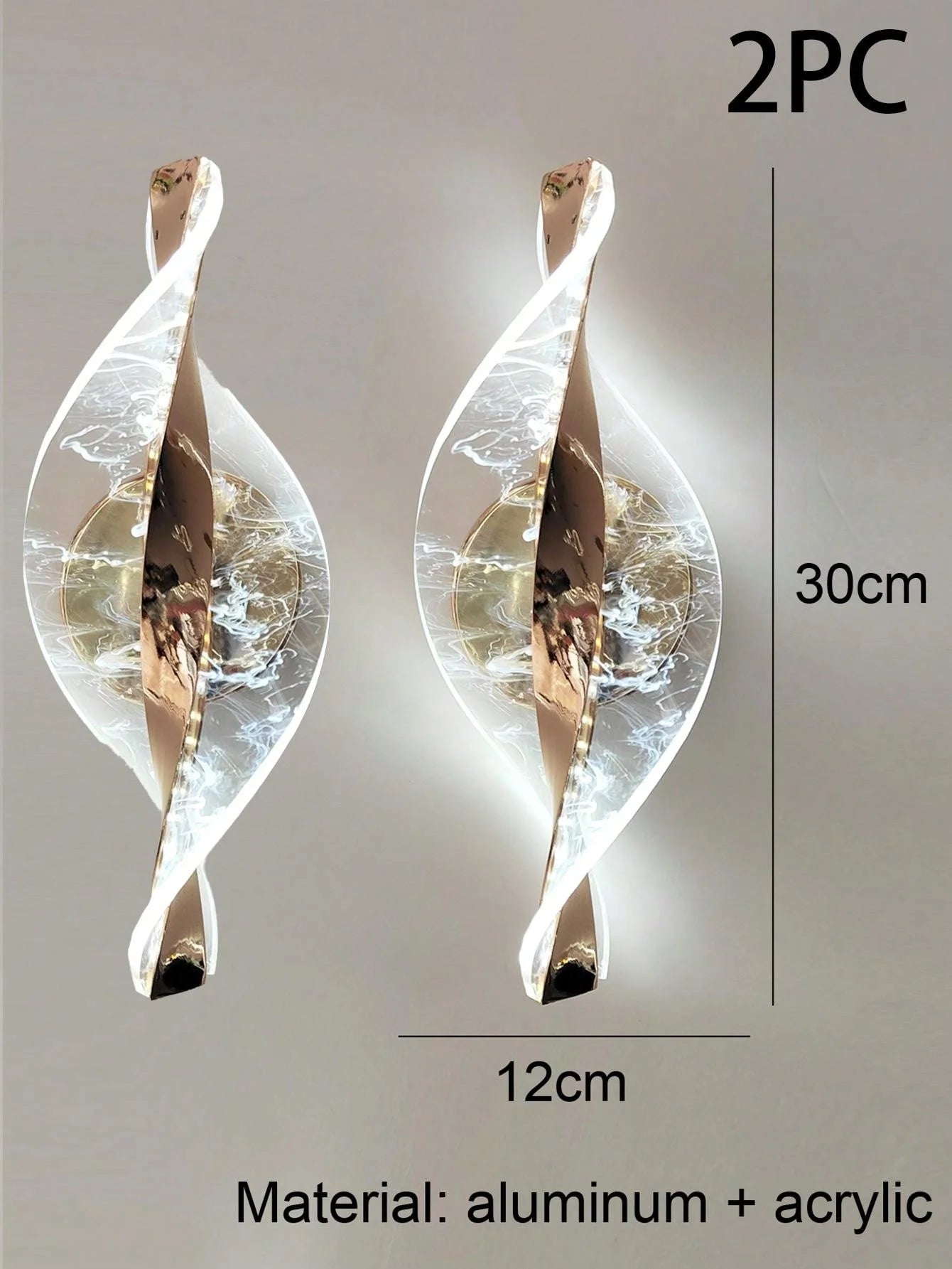 Modern Gold/Black Acrylic LED Wall Light – Bedroom and Living Room Decor