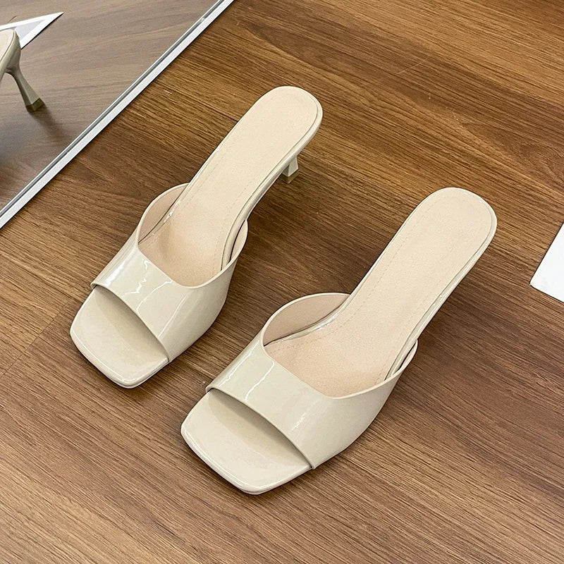 Women High Heel Sandals Summer New Fashion Square Toe Open Toe Women Elegant Casual Comfortable Black High Heel Sandals