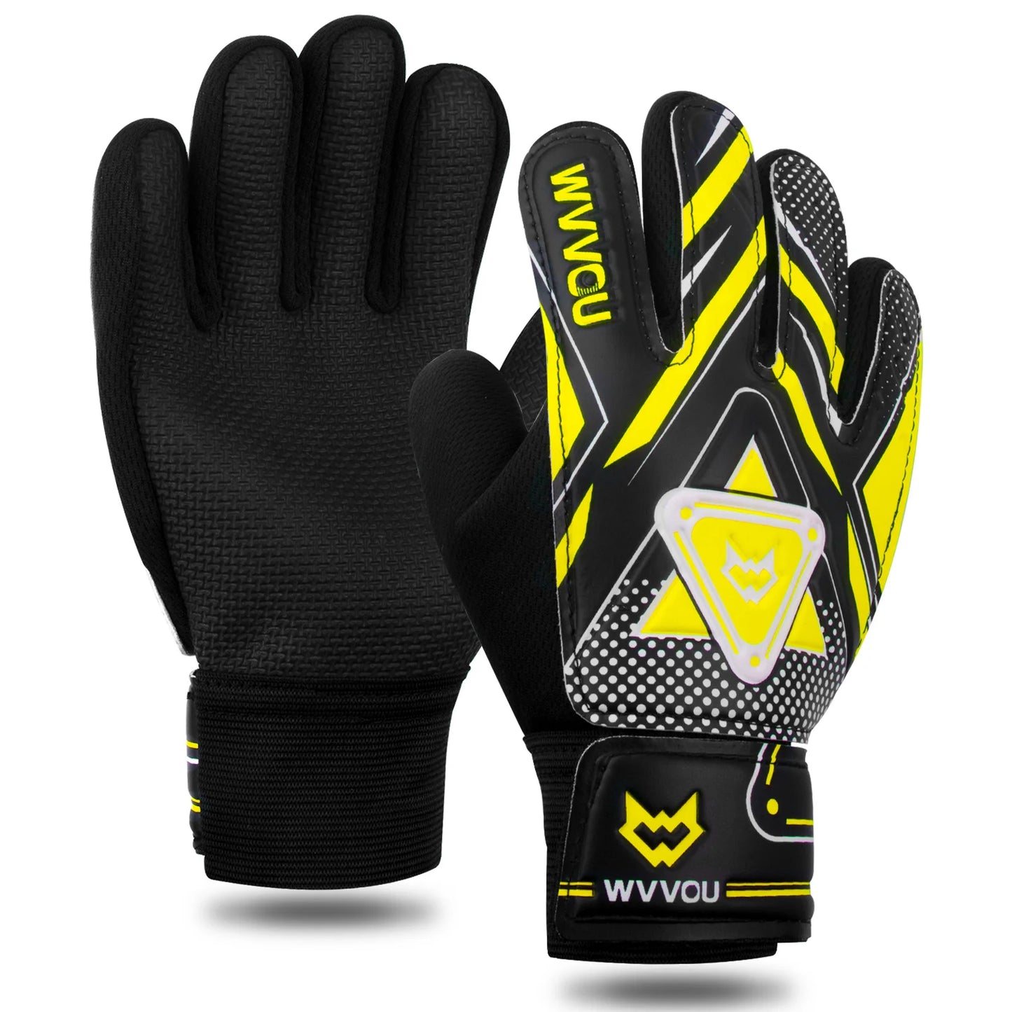 WVVOU Goalkeeper Gloves Children and Teenagers, Football Goalkeeper Gloves, Football Gloves, Double Protection, Portability