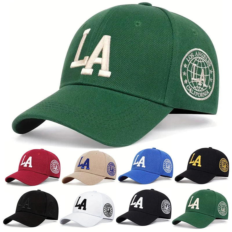 Unisex LA Letter Embroidery Baseball Caps Spring and Autumn Outdoor Adjustable Casual Hats Sunscreen Hat Sports Golf Cap