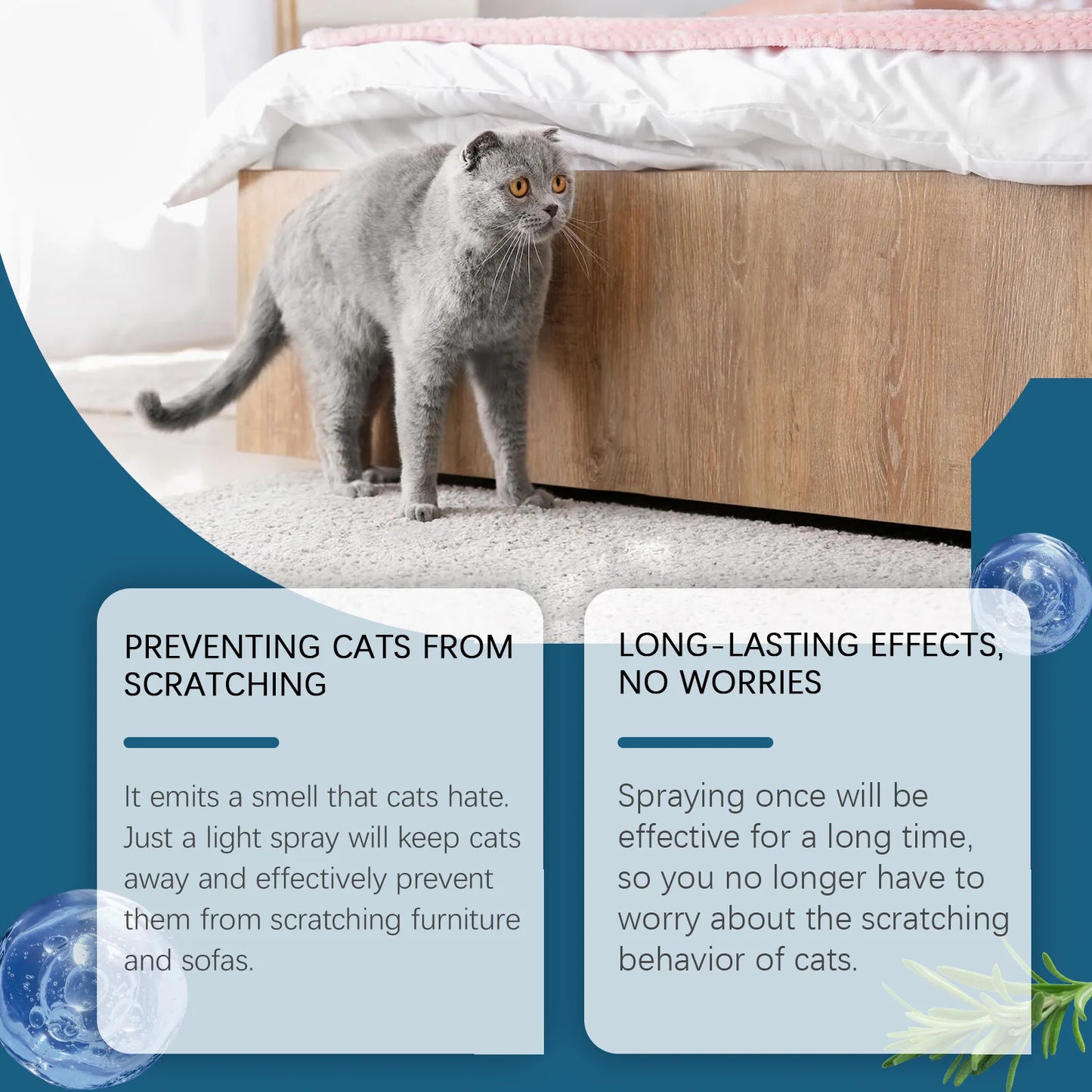 Cat Deterrent Spray Prevent Chewing Biting Restricted Area Behavior Corrector Training Sofa Protector Pet Stop Scratching Spray