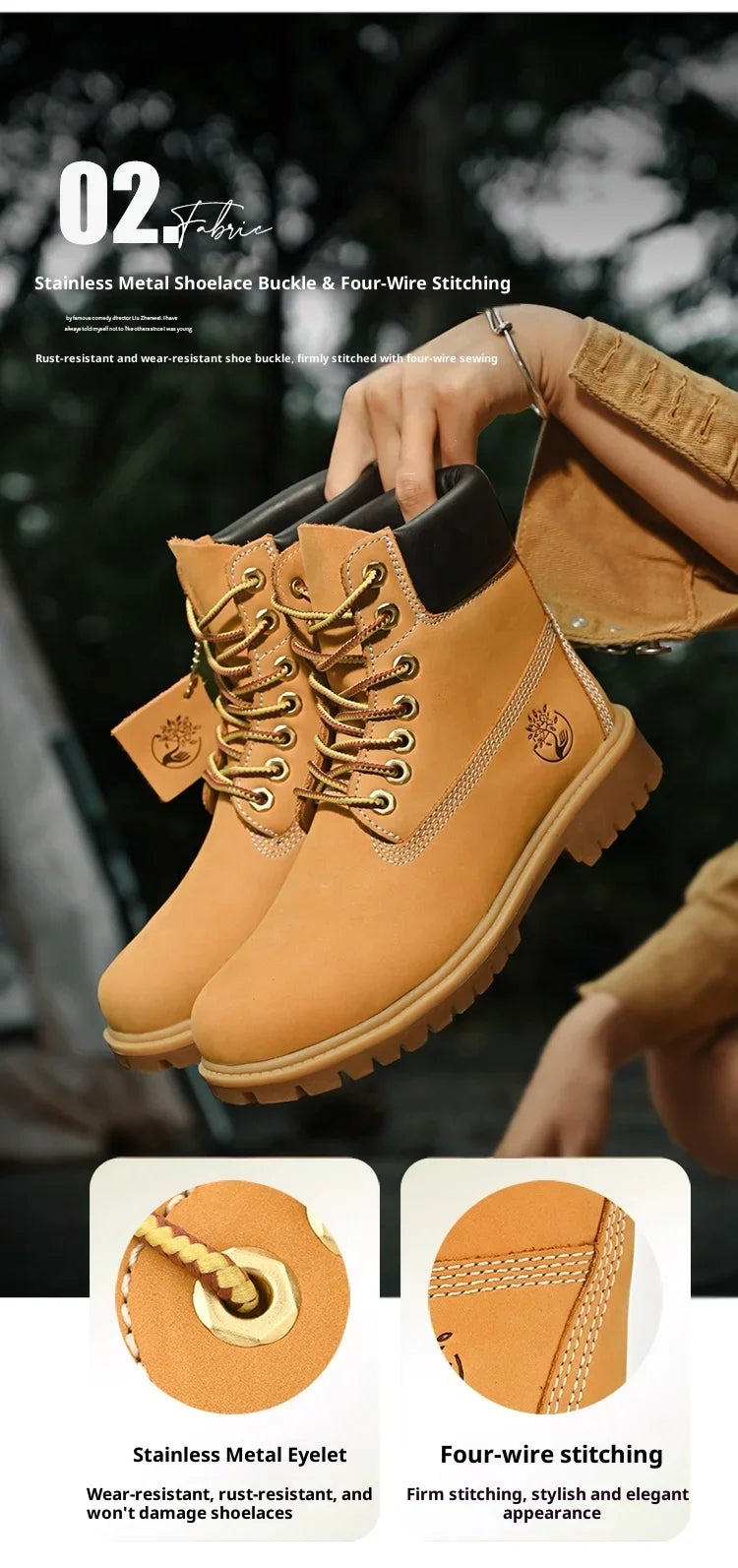 Men's Ankle Boots Leather Lace Up Non Slip Winter Warm