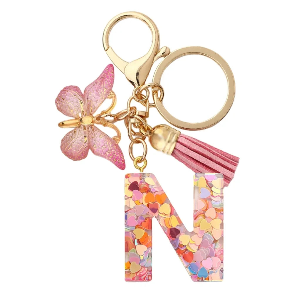 Trendy A-Z Letter Keychain – Car Key Ring & Party Gift Jewelry for Women