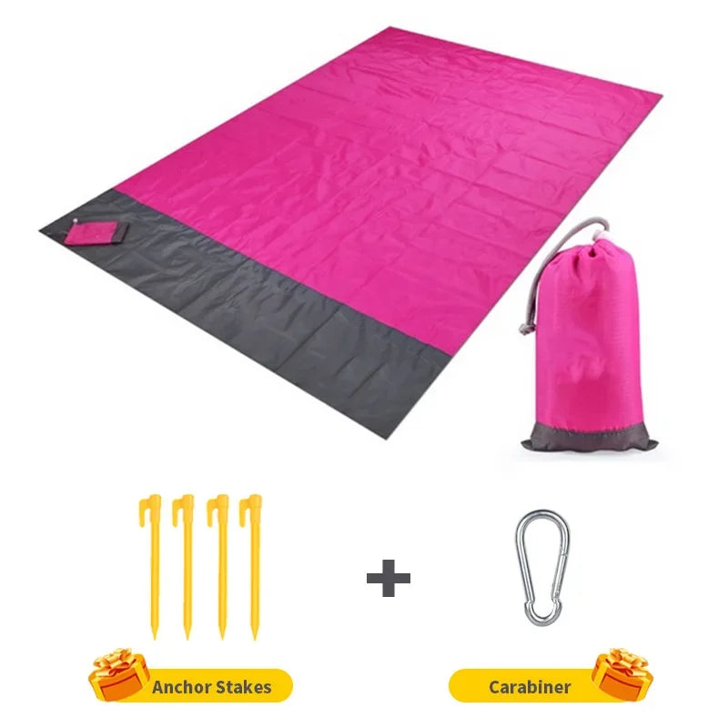 Waterproof Pocket Beach Mat Folding Beach Blanket Camping Mat Lightweight Lightweight Mat Outdoor Picnic Mat