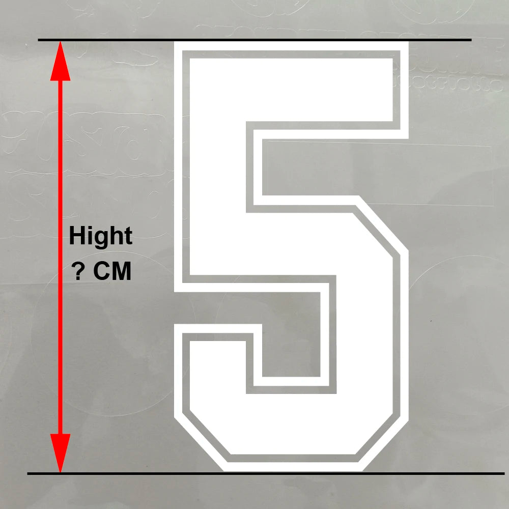 White Black Men Kids Number Iron on Patches Letter DIY Basketball Football Jersey Number Boys Gilrs Clothes Hot Transfer Sticker