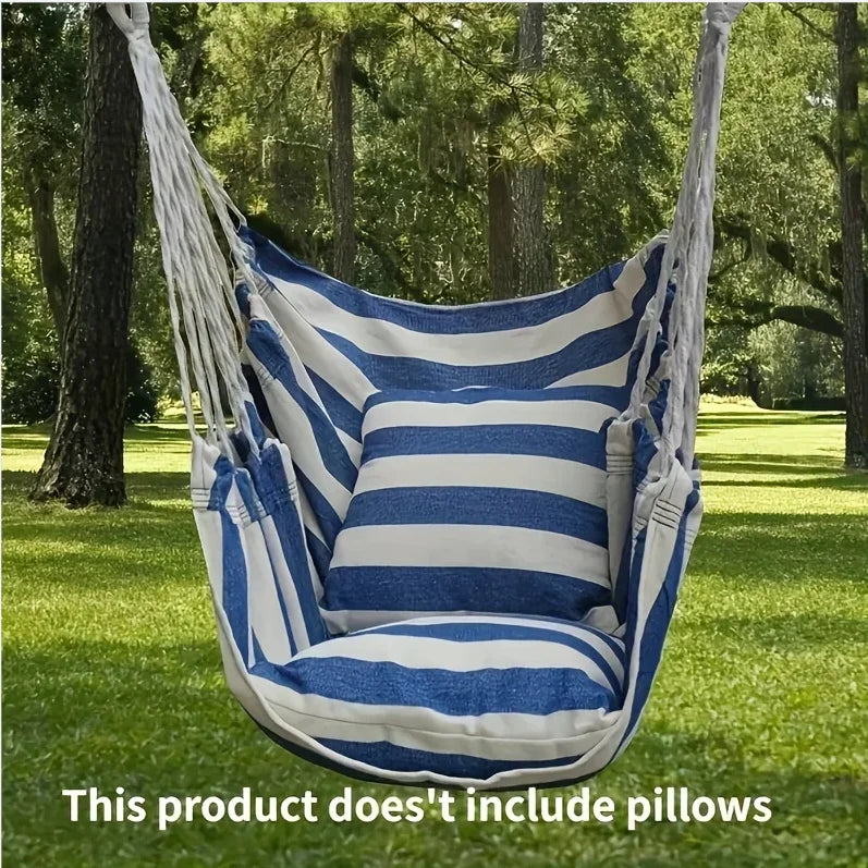 Portable Outdoor Camping Hammock Chair , Sturdy Cotton Fabric Swing Chair for Home, Bedroom,Durable Hanging Swing Seat