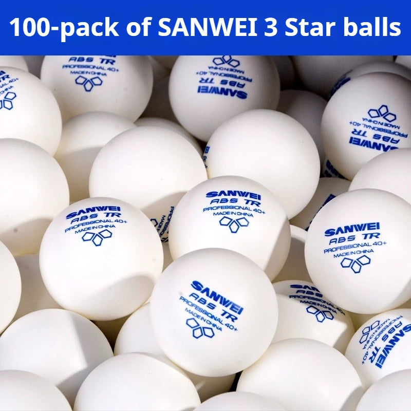 SANWEI TR 3 Star Table Tennis Balls 40+ ABS New Material with Seamed Durable Professional Ping Pong Balls for Training 50/100pcs