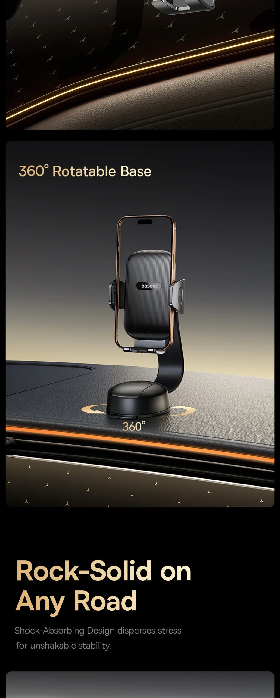 Baseus Car Phone Holder Sucker for Dashboard Windshield Mobile Car Cell Phone Holder Clamp For iPhone Pro Xiaomi Huawei Samsung