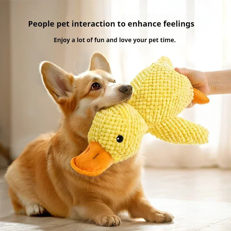 Pet Plush Calming Duck Toy for Dogs – Soft Squeaky Chew Toy for Puppies & Teeth Cleaning