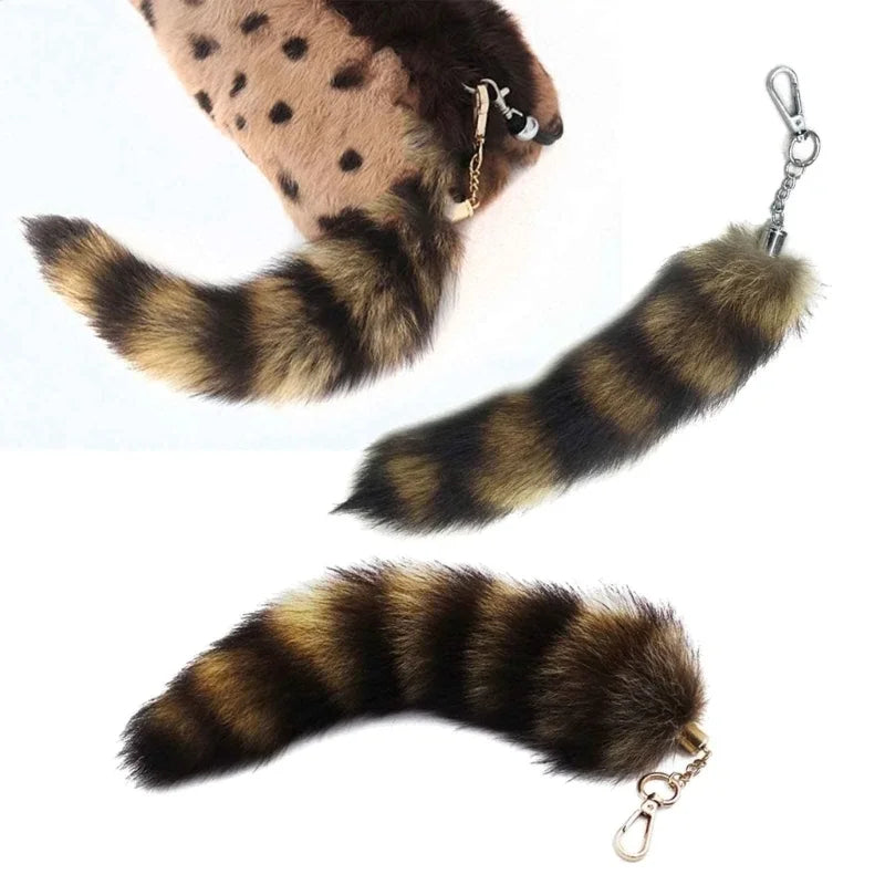 Fluffy Wolf Tail Keyring Charm