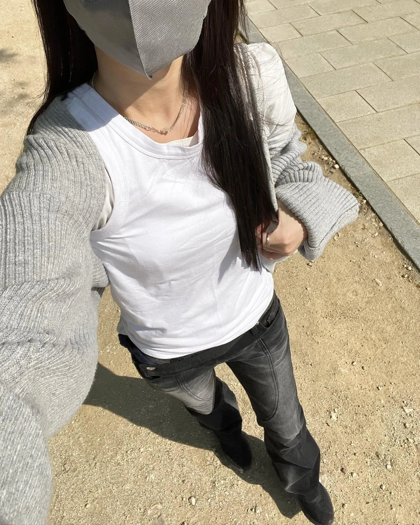 Karrram Vintage Distressed Low Waist Jeans Grunge Asymmetrical Waist Denim Pant Korean Fashion Black Flare Jeans Kpop Streetwear