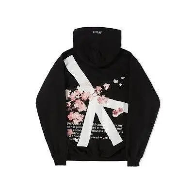 Streetwear Y2K Harajuku Cute Cherry Blossom Graphic Print Oversized Hoodie Gothic Casual Pullover Sweatshirt Men Women Clothing