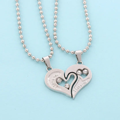 Heart ECG Pendant Necklace Stainless Steel And Zinc Alloy