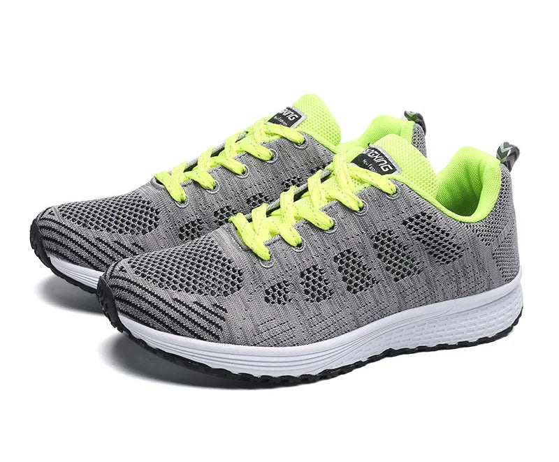 Women Casual Shoes Fashion Breathable Walking Mesh FlatShoesSneakers White Female Footwear