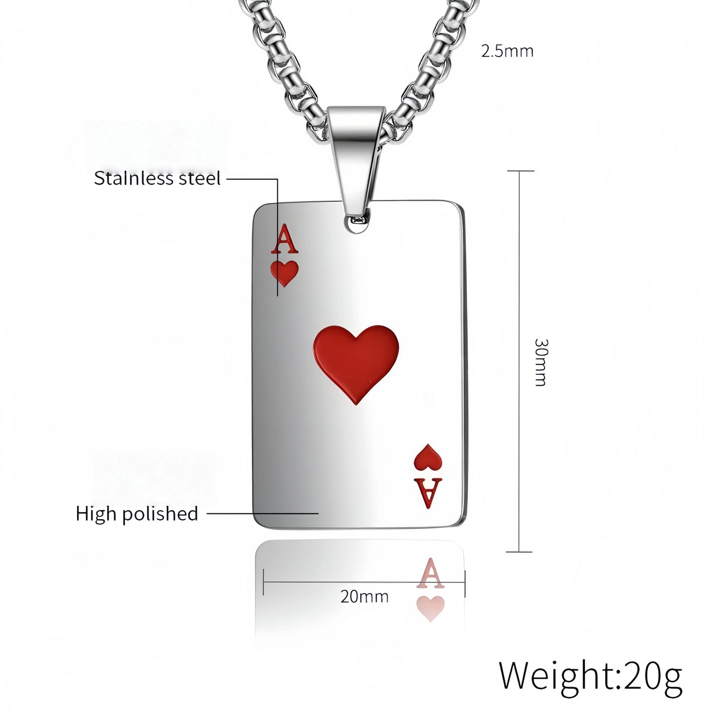 The 2025 new 2PCS hip-hop style declaration card Spades heart necklace is suitable for both men and women to wear. It is a penda