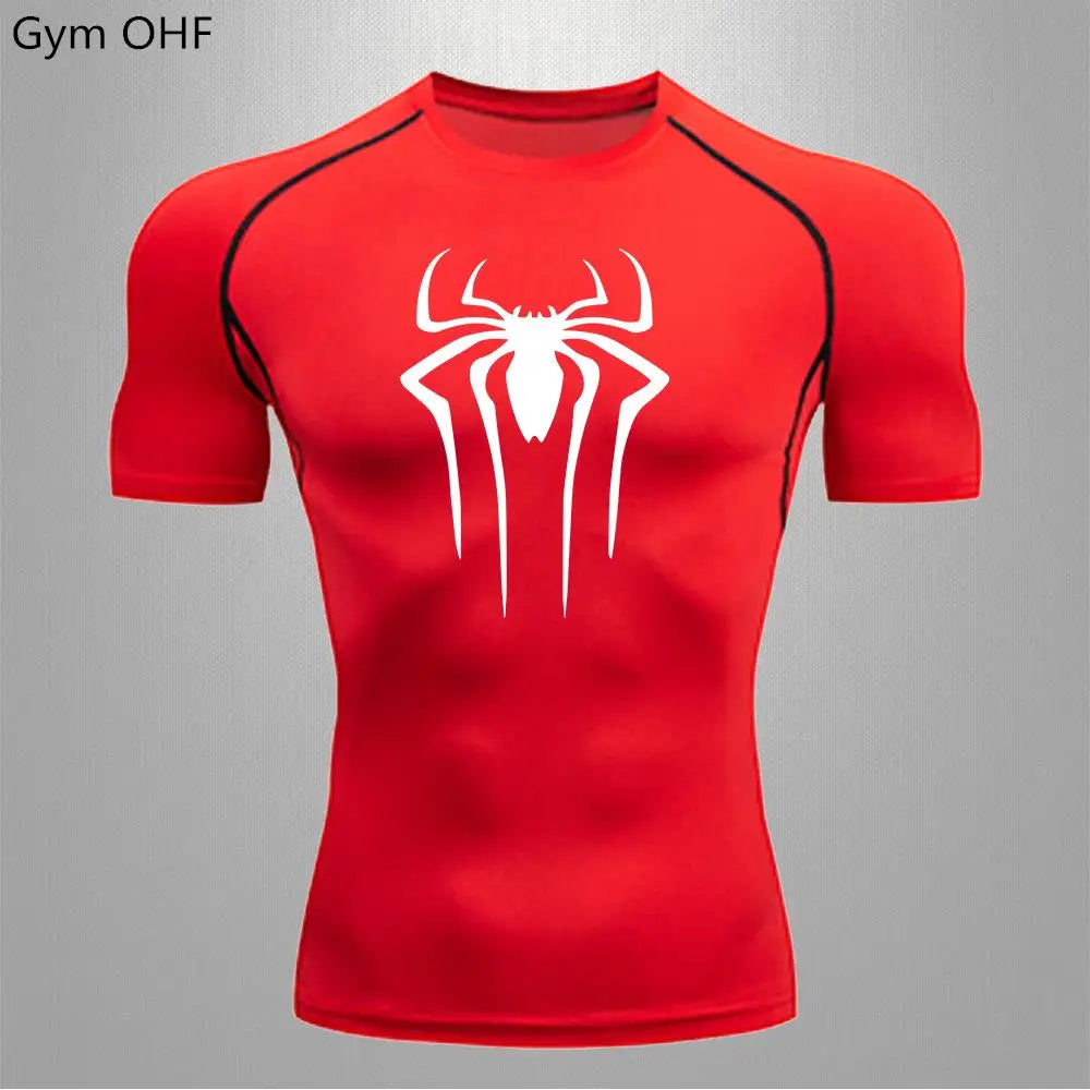 Spider Compression Shirt Mens Rashguard Fitness For Men Gym Sports T-Shirt Running Sweatshirt Outdoor Mountaineering Training