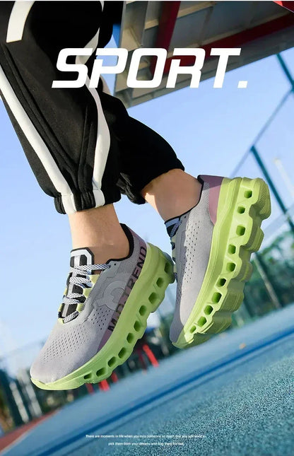 Men's Sports Shoes Breathable Polyester Upper PU Running Shoes Rubber Outsole