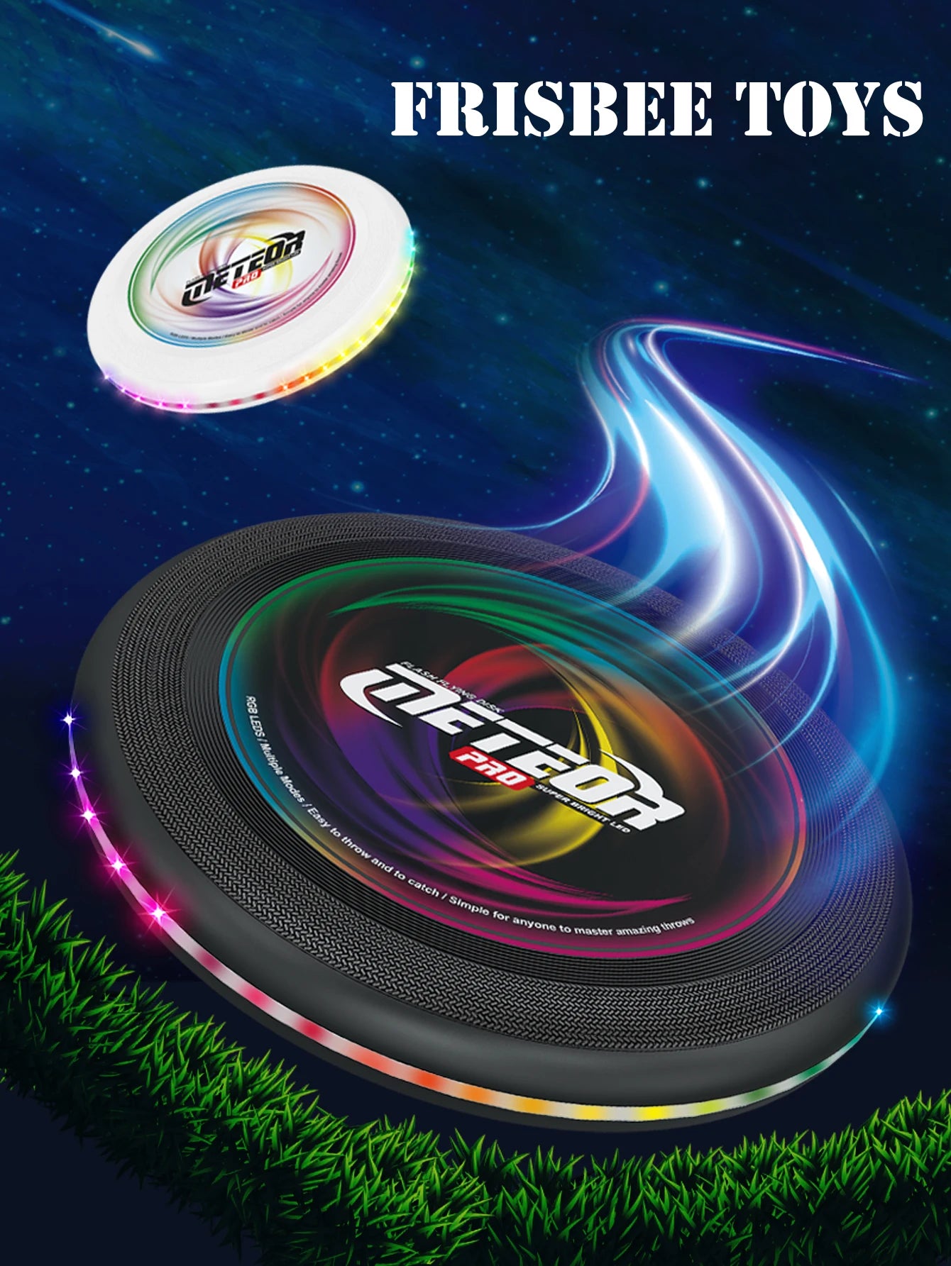 LED Flying Disc, Noctilucence Colorful Outdoor Leisure Toys Various Lighting Changes Lightweight and Fun Sport Game Gifts