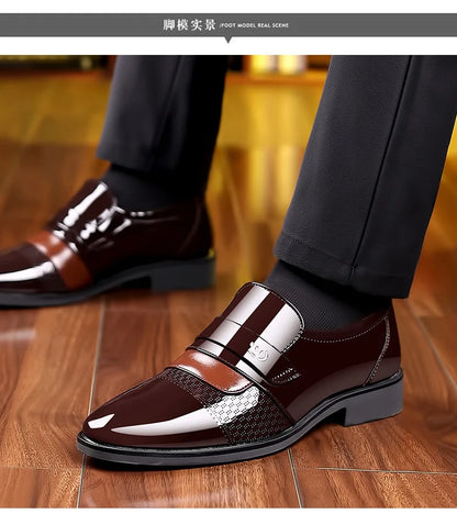 Mens Leather Oxford Dress Shoes Brogue Lace Up Formal Office