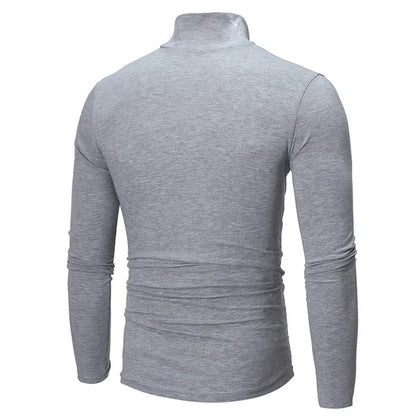 Men's Turtleneck Knit Long Sleeve Pullover Polyester Autumn Winter