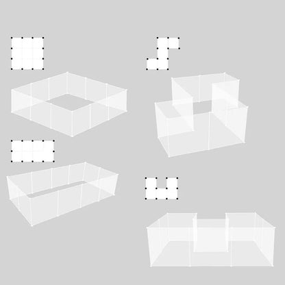 Small Pet DIY Foldable Playpen 6 To 10 Panels 35x35 cm Plastic