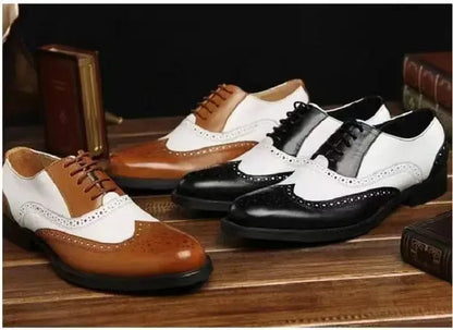 Men's Plus Size Lace Up Dress Shoes Point Toe Business Formal Wedding